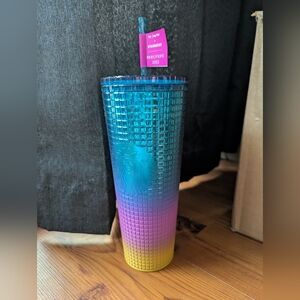 Brand New 2023 Starbucks Tim Hamilton Design Pride Rainbow Grid 24oz Tumbler